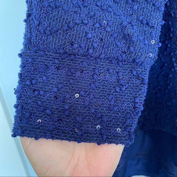 ALFANI sequin detail tunic top sweater navy M - Picture 3 of 8